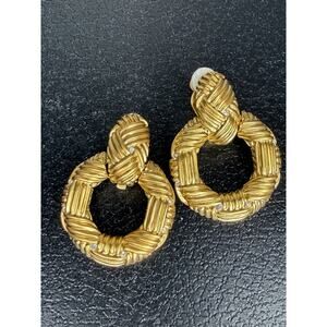 Premier Designs Gold-Tone Chunky Dangle Earrings With Rhinestones Glam Regal